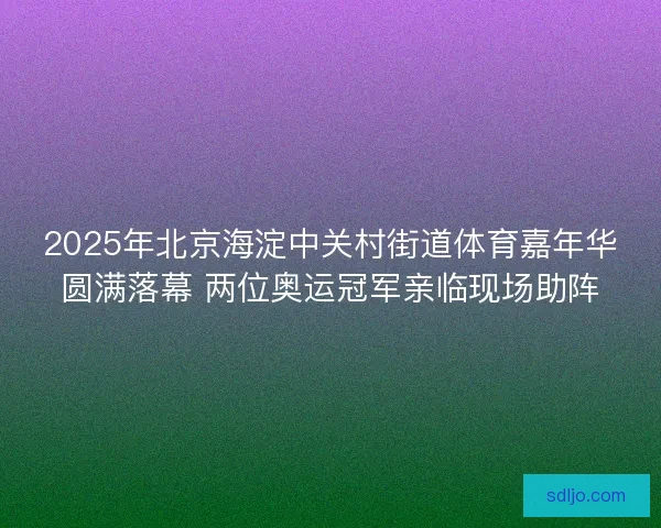2025年北京海淀中关村街道体育嘉年华圆满落幕 两位奥运冠军亲临现场助阵